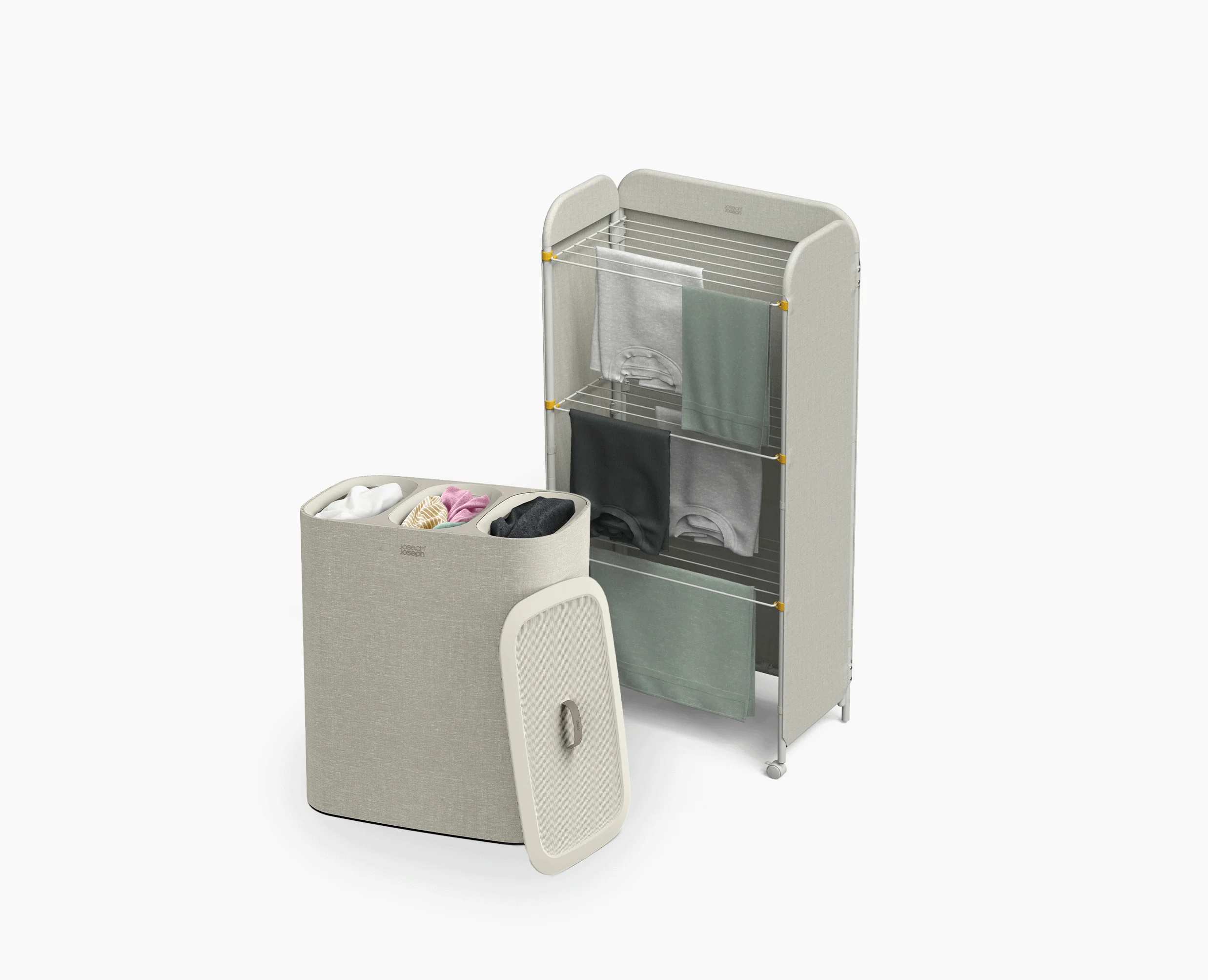 2-piece Laundry Basket & Clothes Drying Rack Set - Image 3