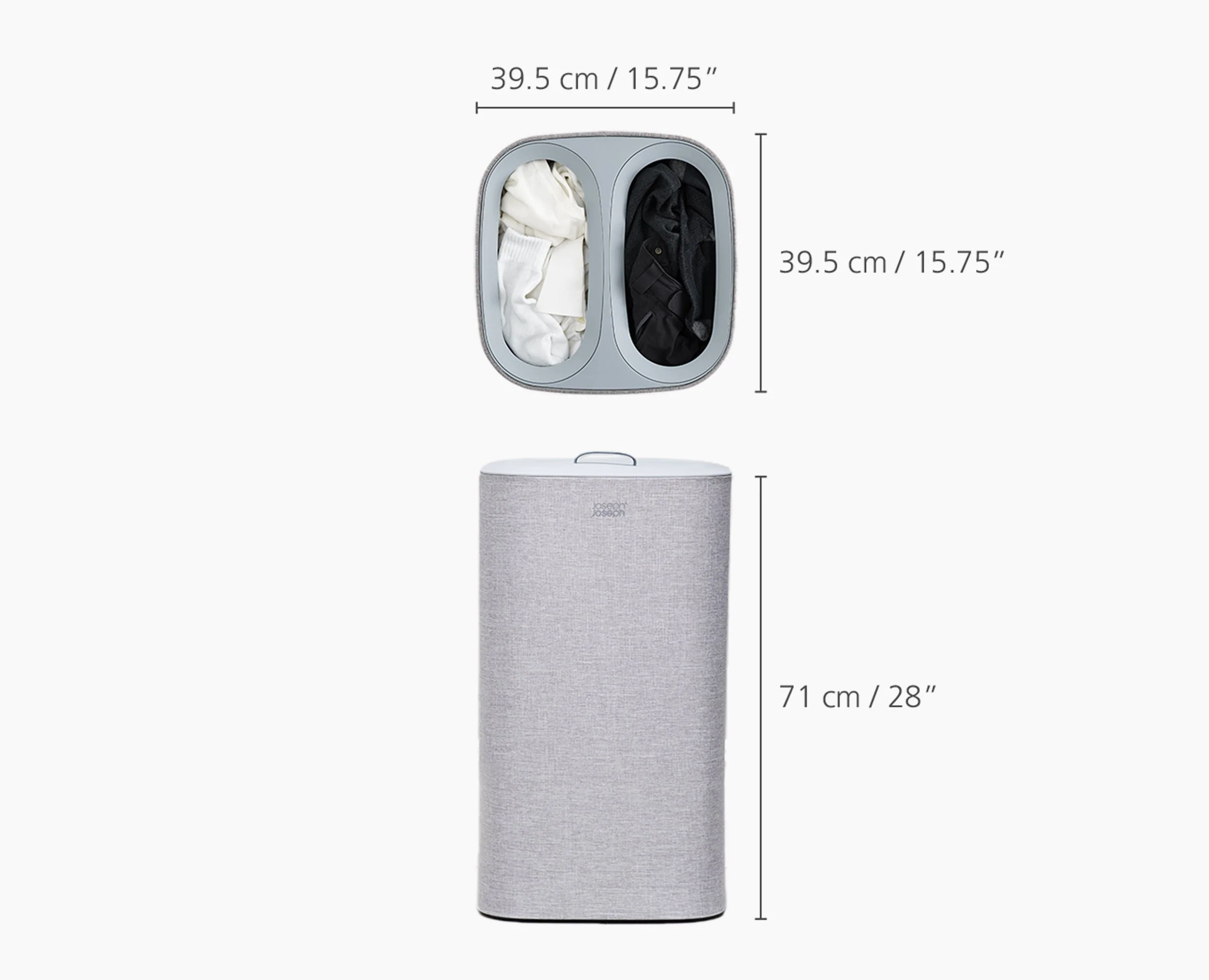 2-piece Gray Laundry Basket Set - Image 8