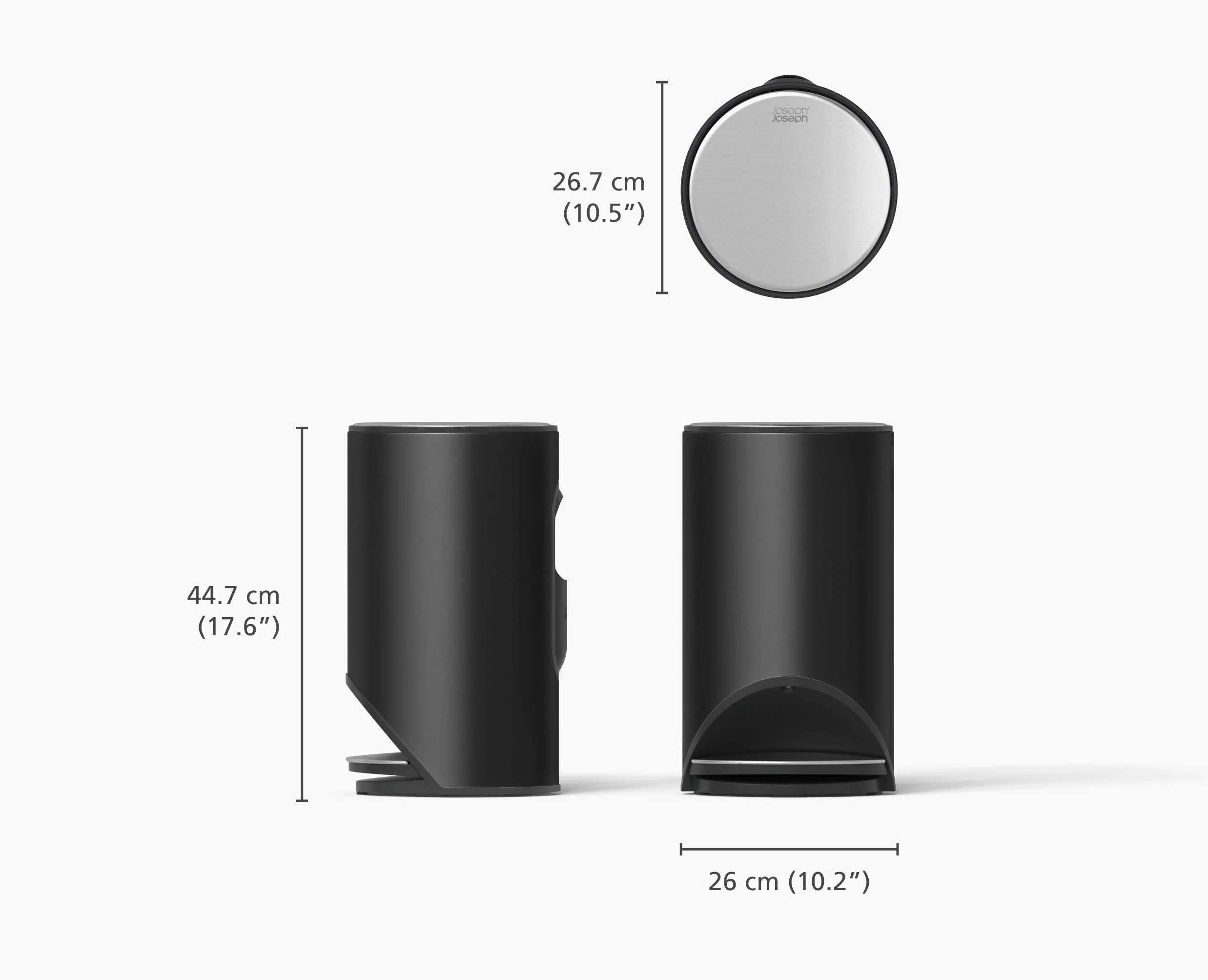 Arc™ 10L Easy-push Matt Black Pedal Trash Can - Image 5