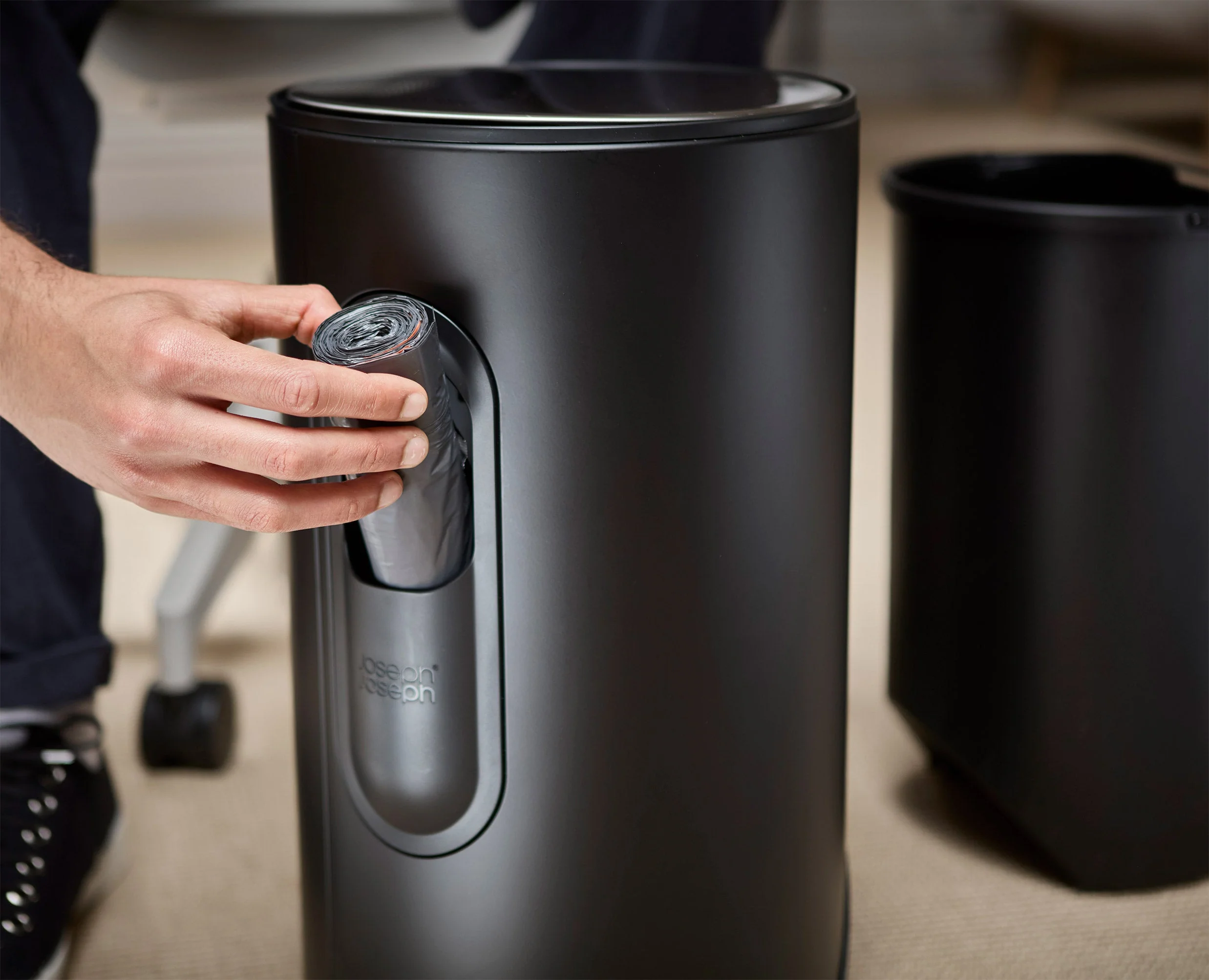 Arc™ 10L Easy-push Matt Black Pedal Trash Can Starter Set - Image 5