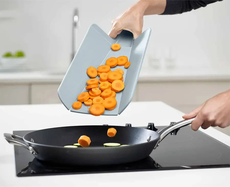 Chop2Pot™ Plus 2-piece Blue Cutting Board Set - Image 2