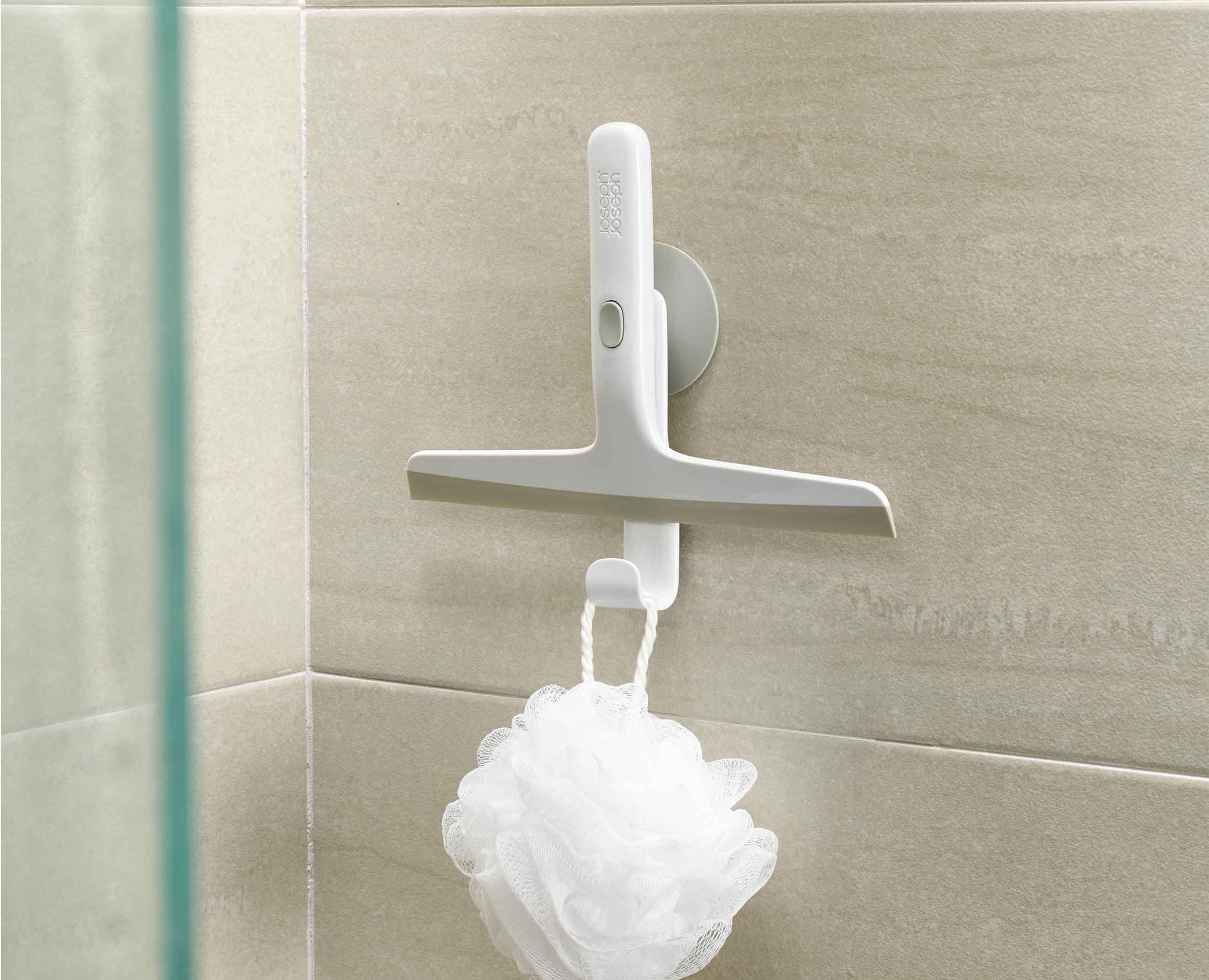 EasyStore™ Light Gray Shower Squeegee with Storage Hook - Image 4