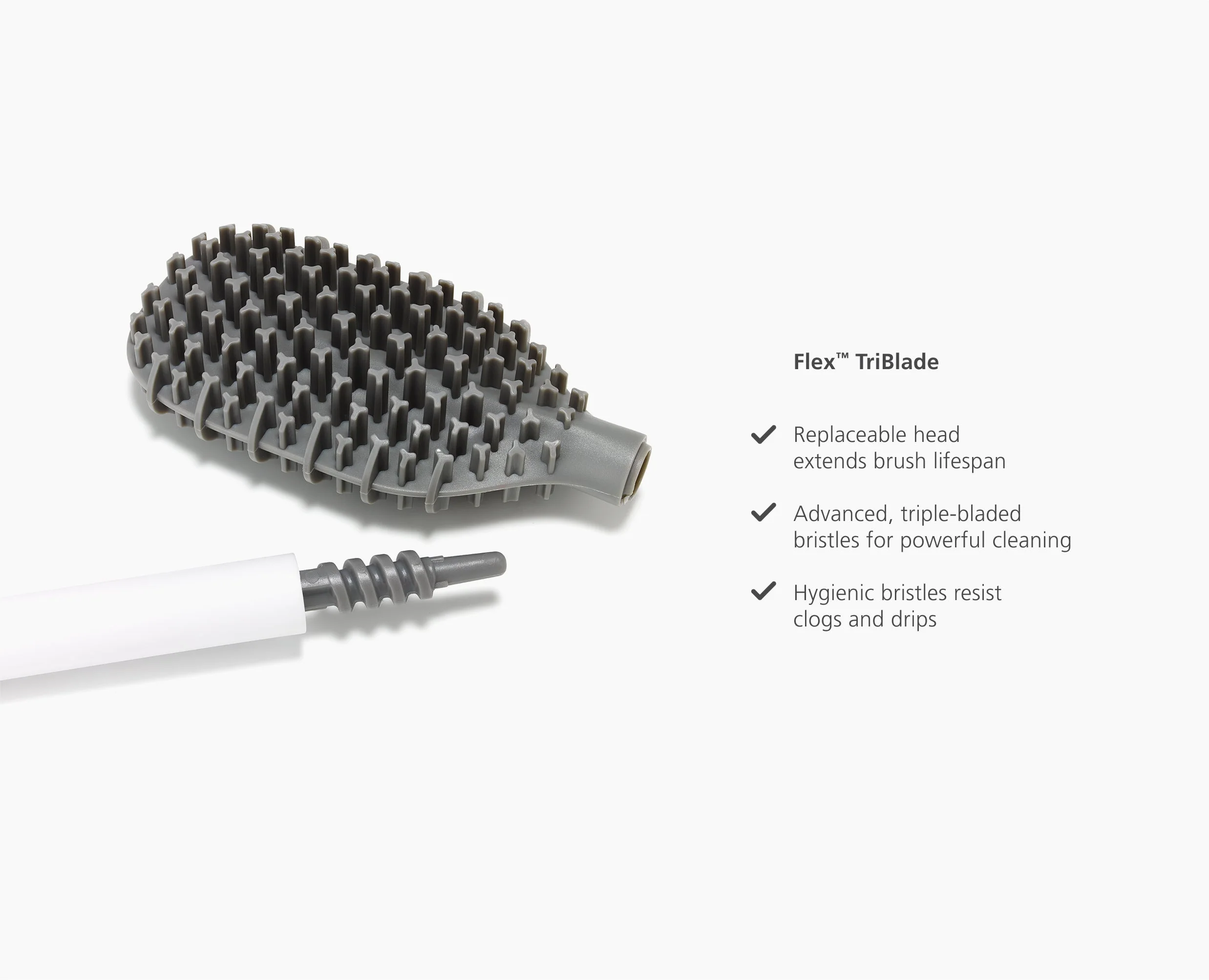 Flex™ TriBlade Lite White Toilet Brush Starter Set - Image 6