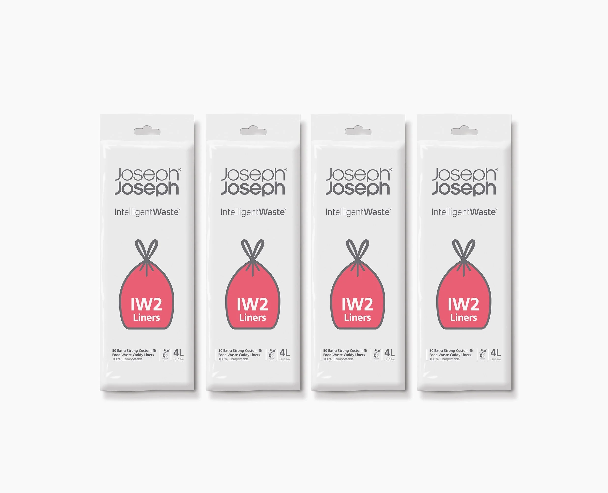 IW2 4L White Food Waste Caddy Trash Bags - 4 pack