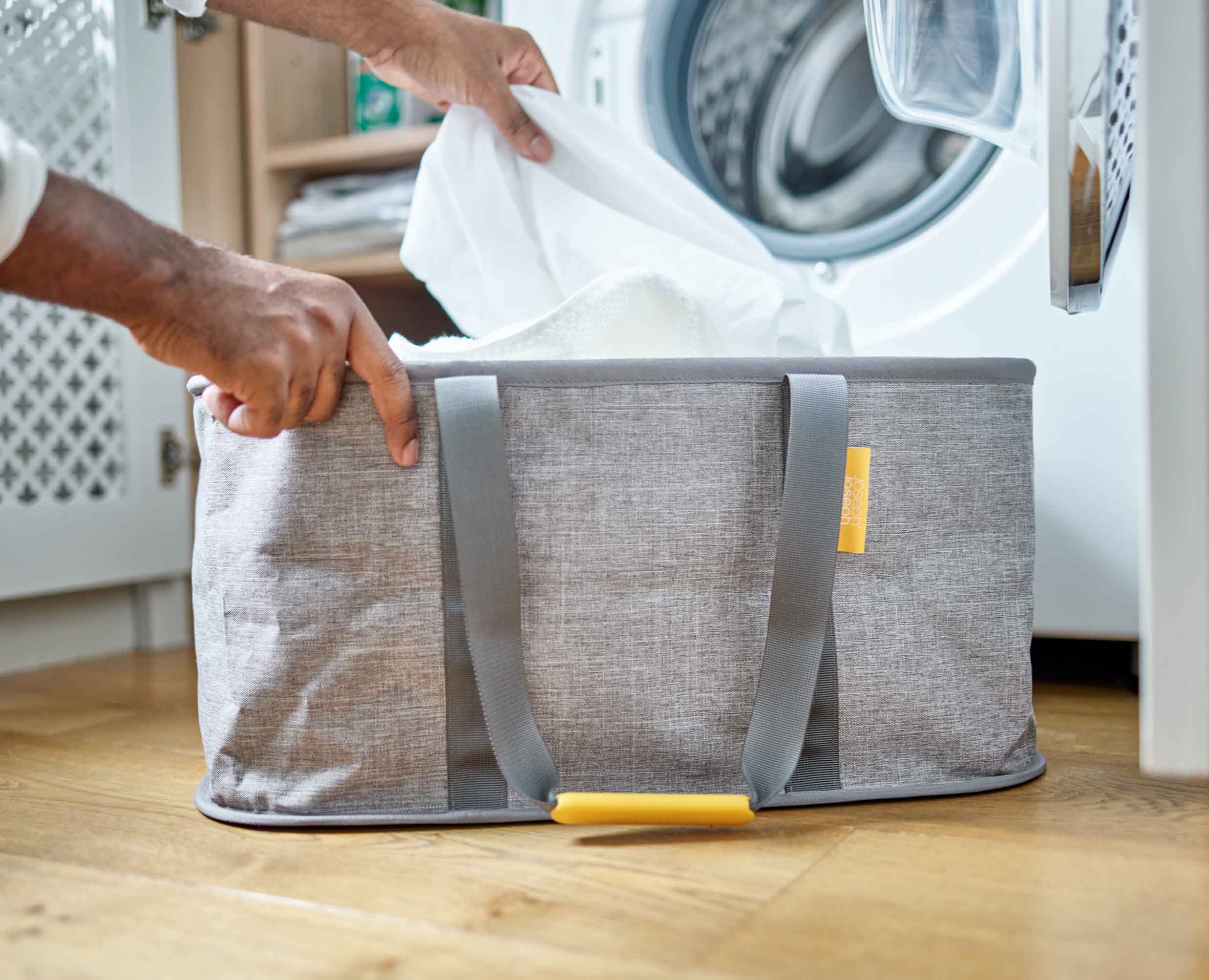 Hold-All™ Gray Collapsible 35L Laundry Basket - Image 3