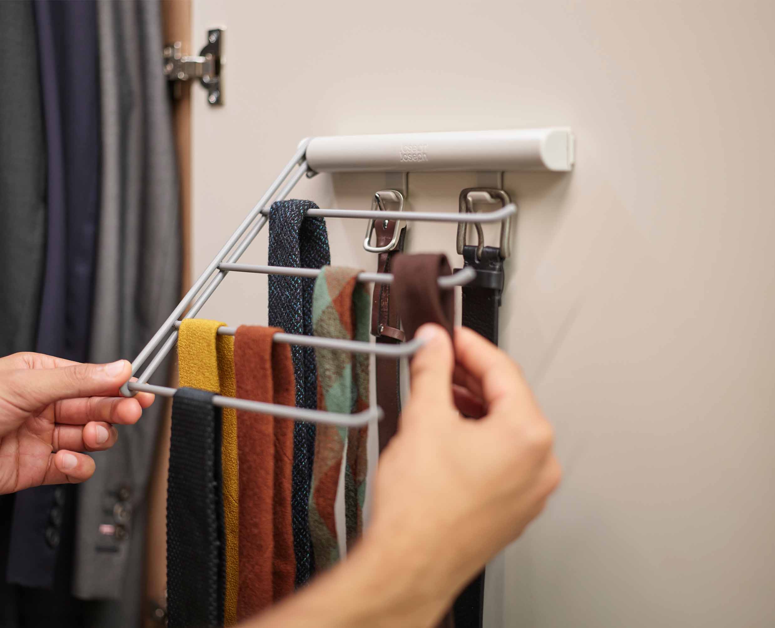 Orderly™ Ecru Belt, Tie & Scarf Hanging Rack - Image 3