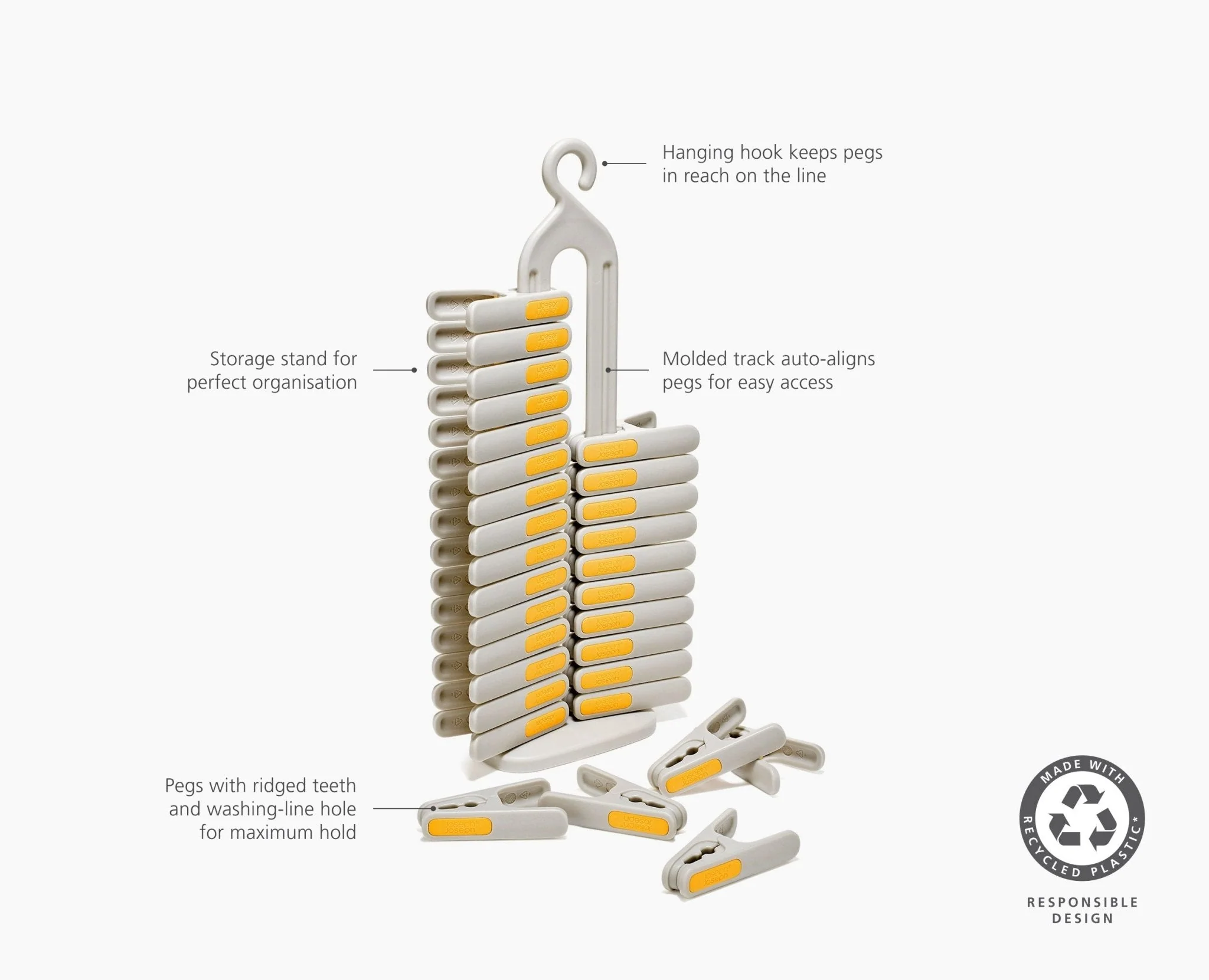 PegStore™ 30-Piece Clothespin Set With Storage Stand - Image 6