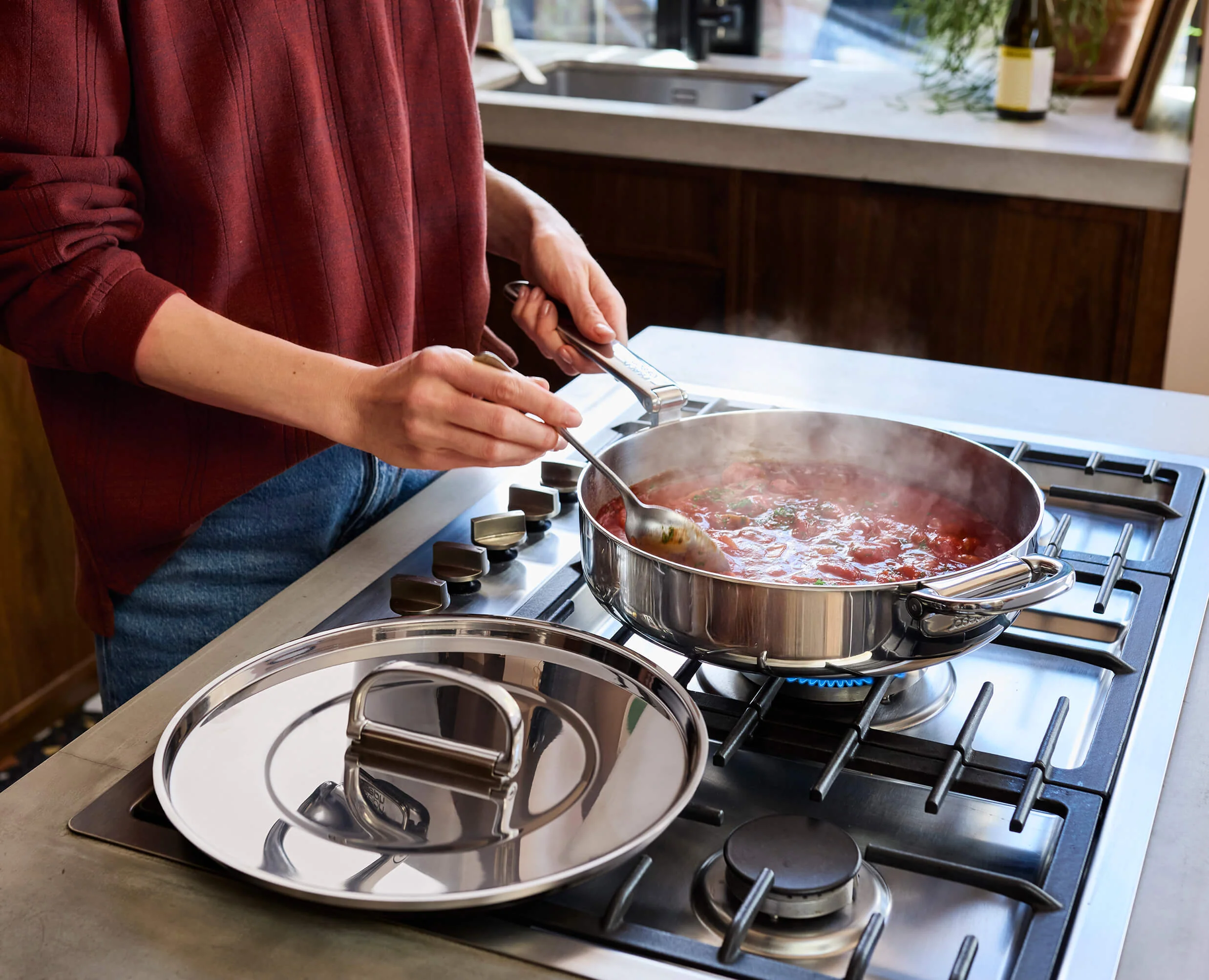 Space Steel Folding Handle 3.5Qt. Sauté Pan & Lid - Image 3