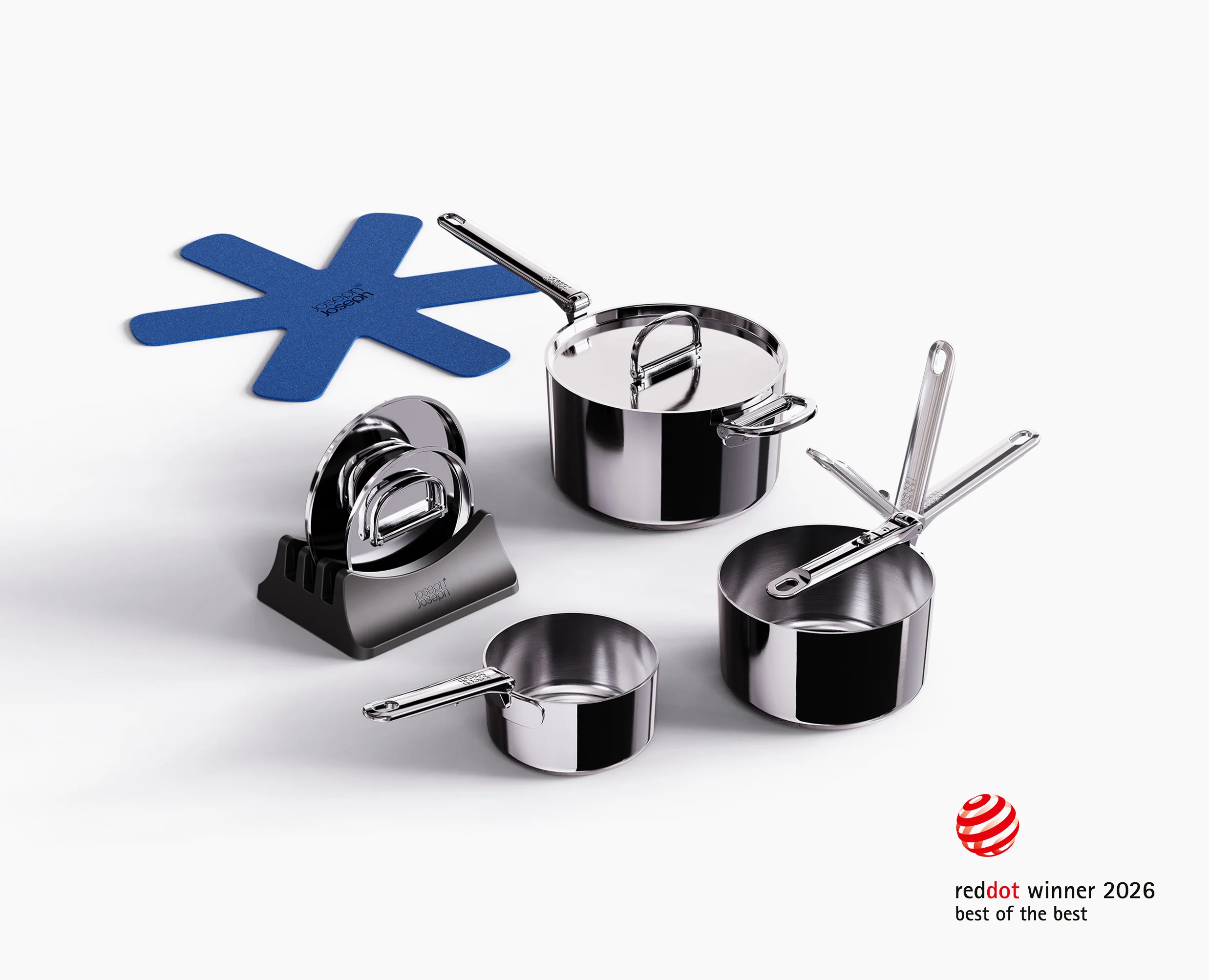 Space Steel Folding Handle 6-Piece Saucepan Set - Image 4