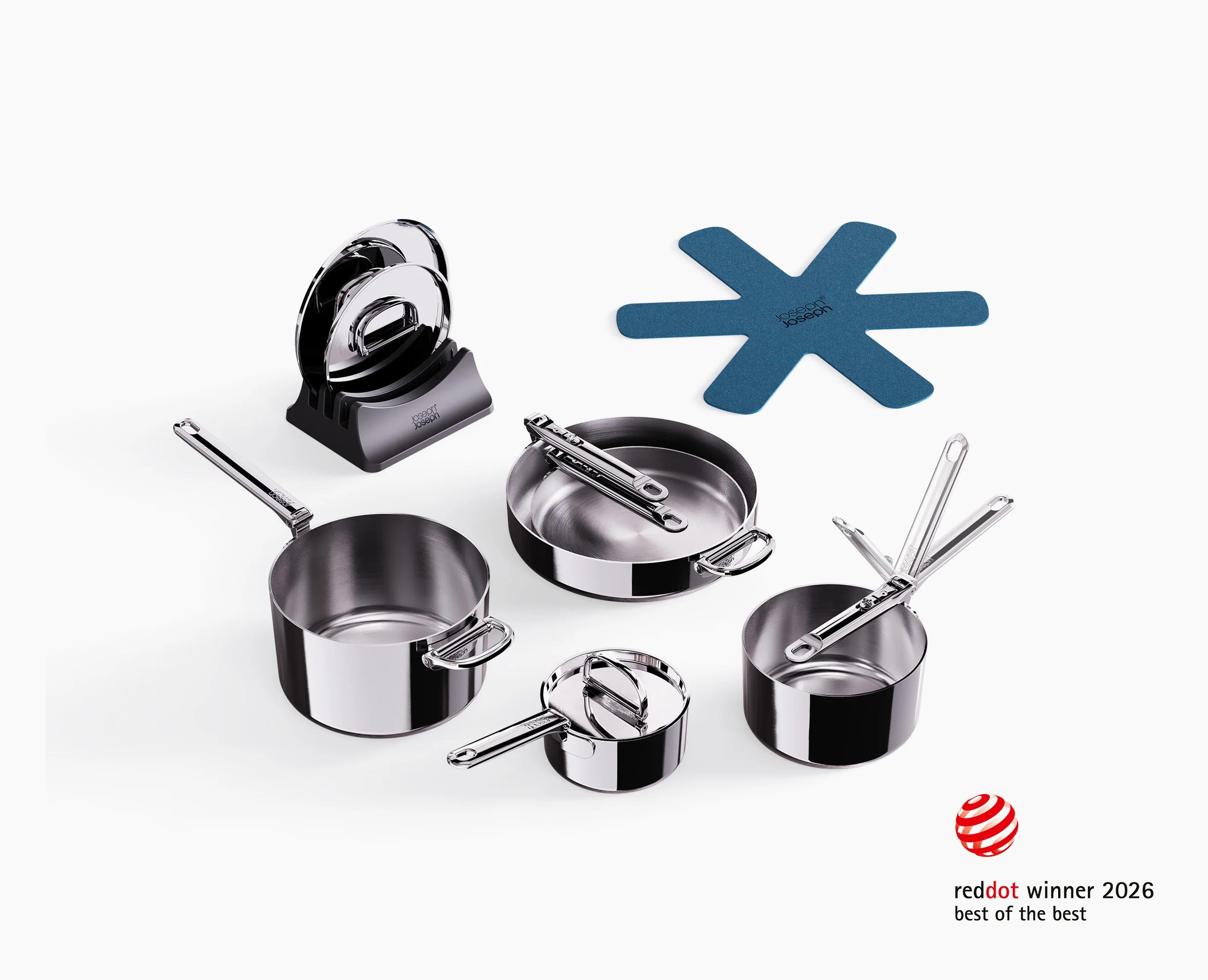 Space Steel Folding Handle 8-Piece Cookware Set - Image 4