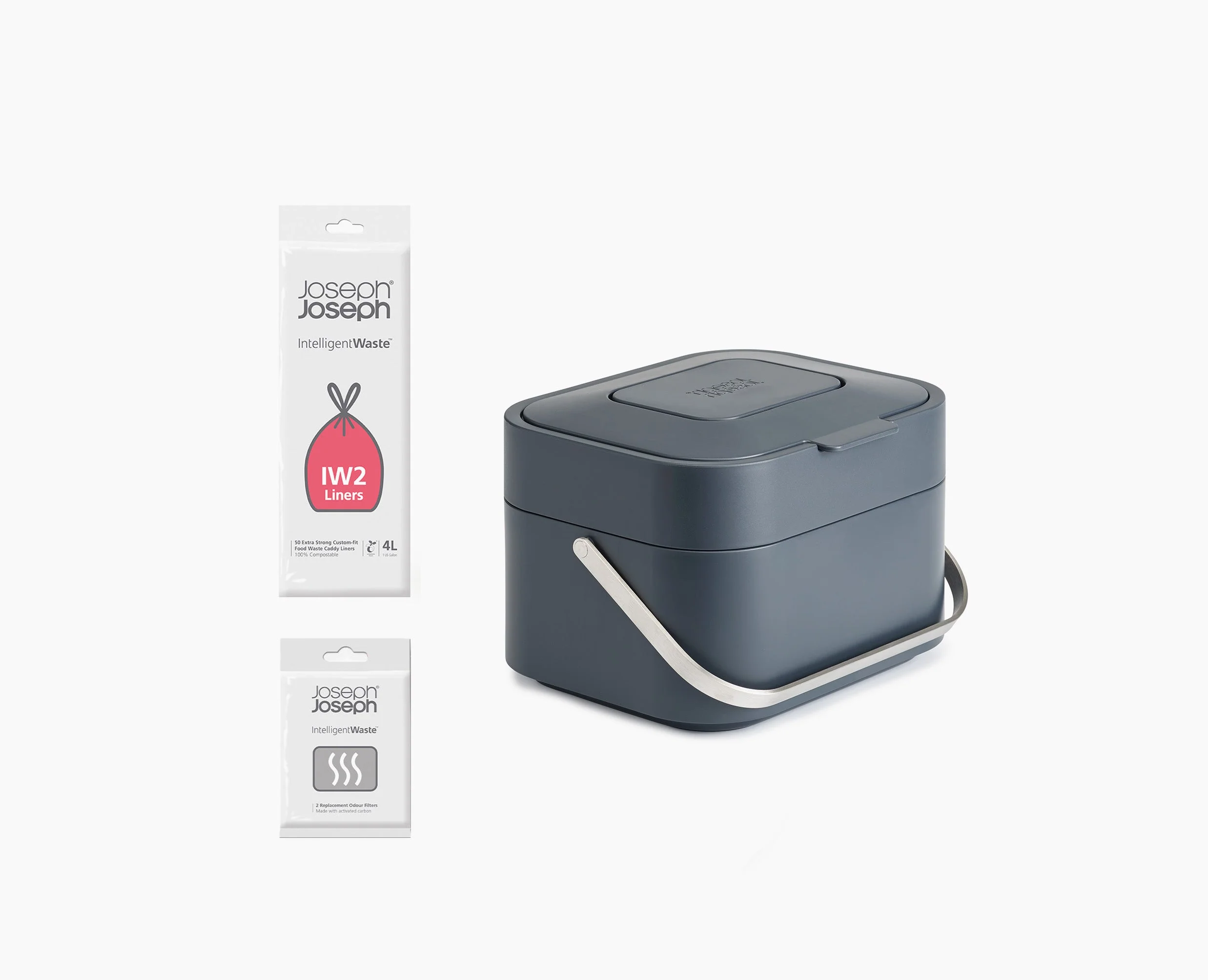Stack 4L Gray Food Waste Caddy Starter Set - Image 3