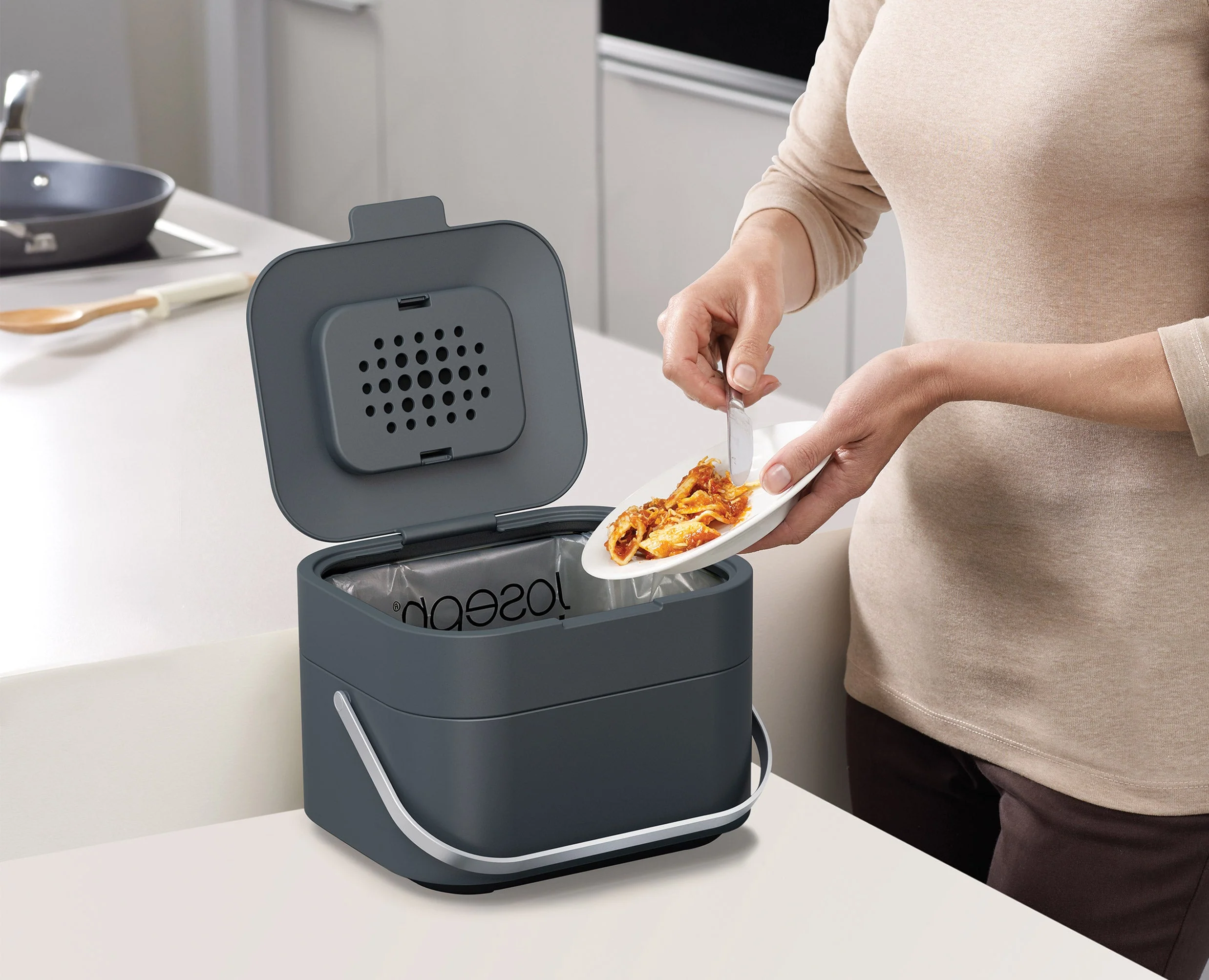 Stack 4L Gray Food Waste Caddy Starter Set - Image 4