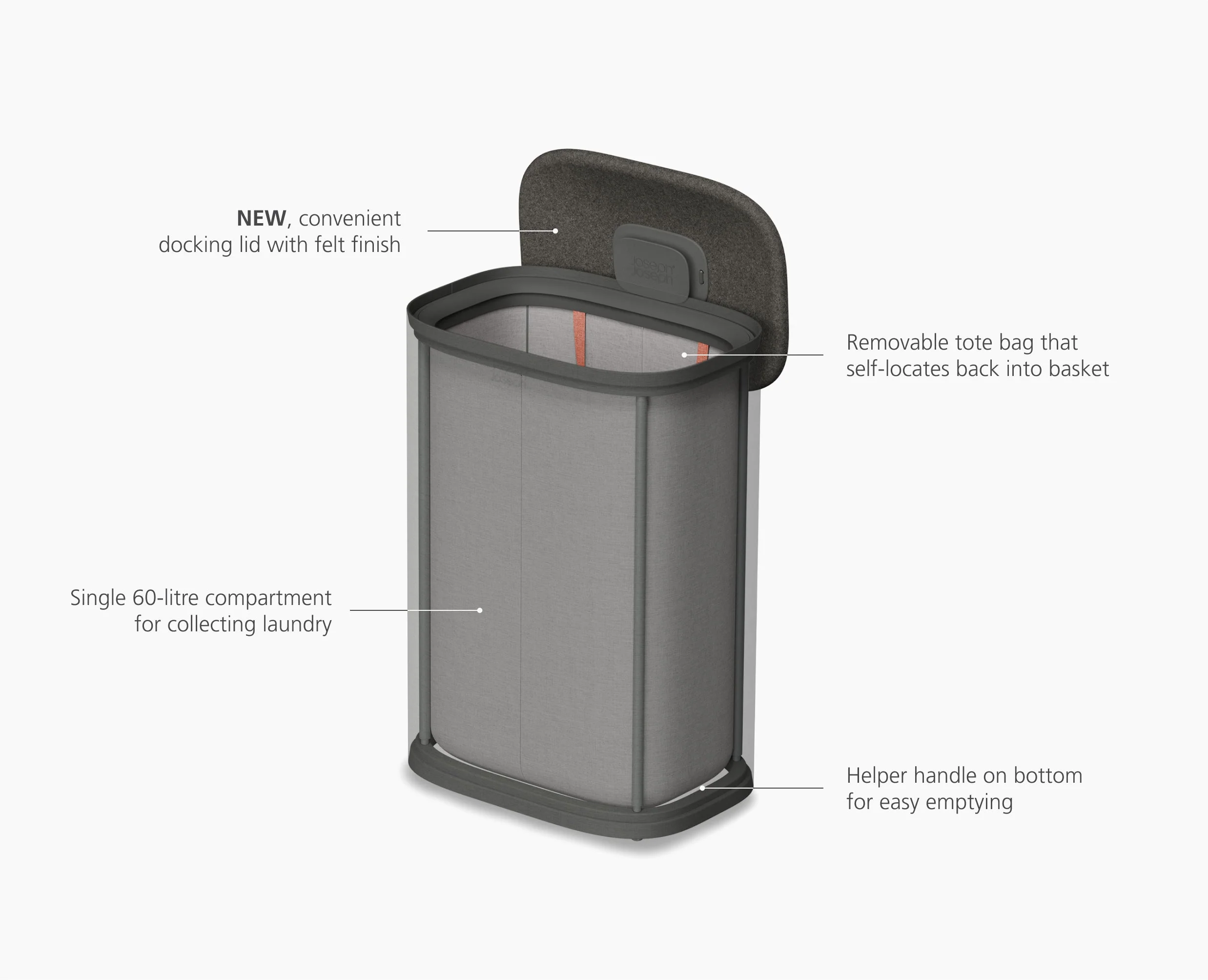 Tota 2 One 60L Forest Gray Laundry Basket - Image 6